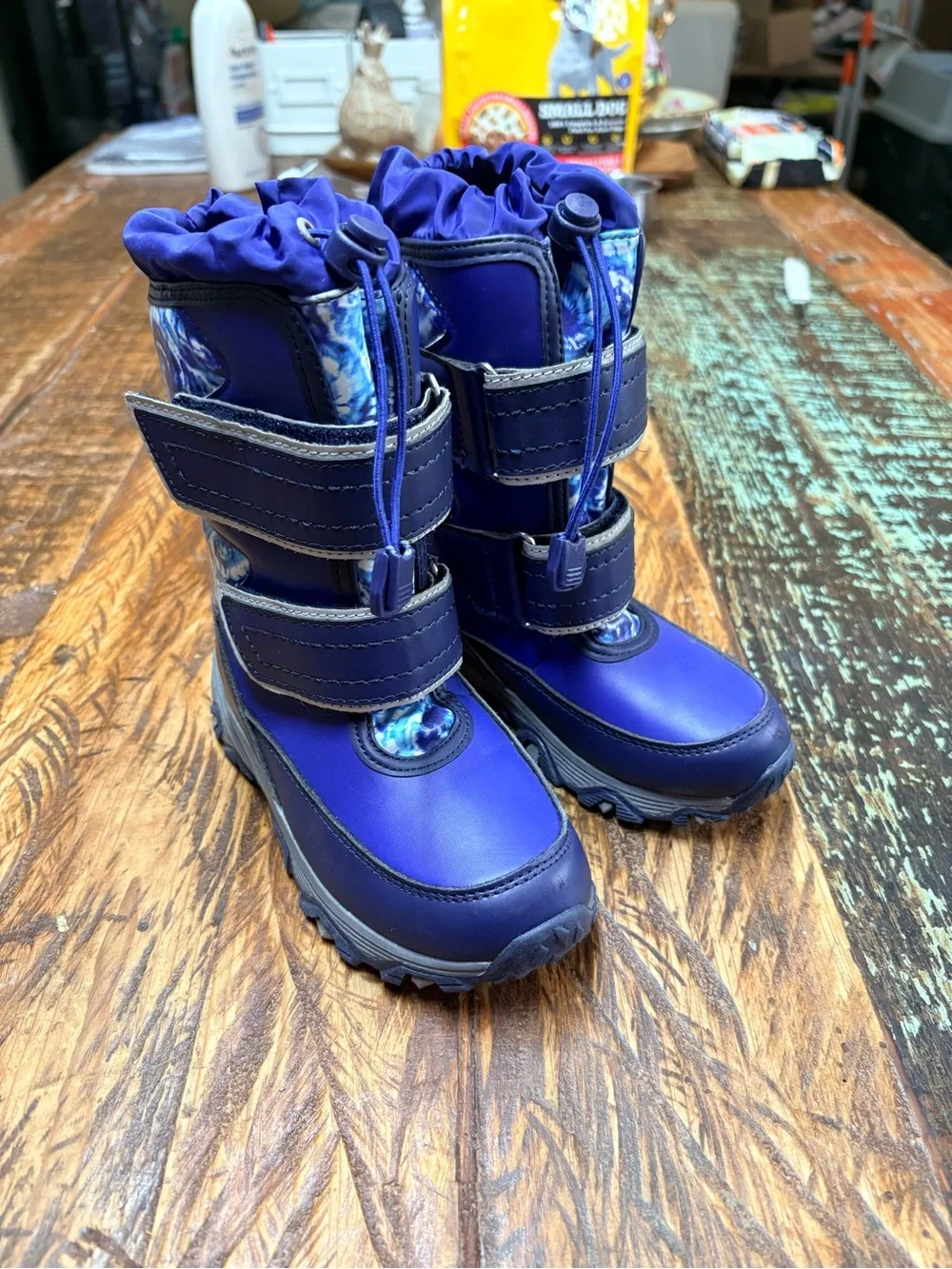 Lands' End Snow Flurry Insulated Royal Blue Waterproof Snow Boots Sz 11 Toddler